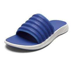 OLUKAI Komo Herren Slide Sandalen, wasserfreundlicher Schuh mit gepolstertem Riemen, ganztägiger Komfort und Unterstützung, Sunset Blue/Sunset Blue, 48 EU von OLUKAI