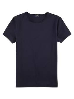 OLYMP Herren T-Shirt Langarm Casual.Wirk,Single Jersey,Regular fit,Marine 18,M von OLYMP