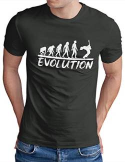 OM3® Guitar Player Evolution T-Shirt | Herren | Music Guitarist Musicians | Dark Grey, L von OM3