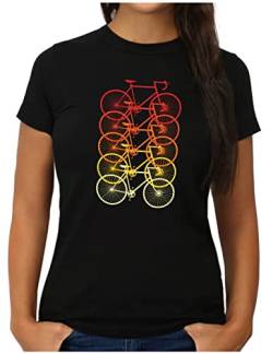 OM3® Retro Rennrad Fahrrad T-Shirt | Damen | Rad Bicycle Radsport Bike | M, Schwarz von OM3