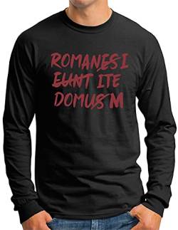 OM3® Romani ite Domum Langarm Shirt | Herren | Kult Film Spruch Dialog | Schwarz, XL von OM3