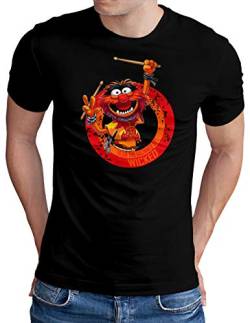OM3® Wicked-Drummer T-Shirt | Herren | Drums Heavy Metal Rock Music | Schwarz, 5XL von OM3