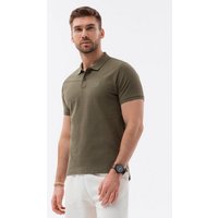 OMBRE Poloshirt Ombre Herren Pique-Strick-Poloshirt - dunkel olivgrün V6 S1374 S von OMBRE