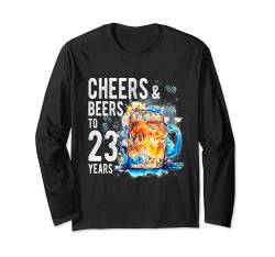 Cheers And Beers To 23 Years Lustiges Happy 23rd Birthday Shirt Langarmshirt von OMG Its My Birthday Happy Birthday Shirts
