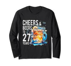 Cheers And Beers To 27 Years Lustiges Happy 27th Birthday Shirt Langarmshirt von OMG Its My Birthday Happy Birthday Shirts