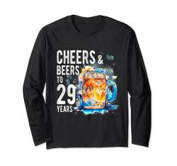 Cheers And Beers To 29 Years Lustiges Happy 29th Birthday Shirt Langarmshirt von OMG Its My Birthday Happy Birthday Shirts