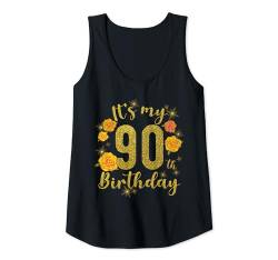 Damen Its My 90th Birthday Rose Flower 90 Year Old Birthday Frauen Tank Top von OMG Its My Birthday Happy Birthday Shirts