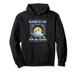 Gesegnet von Gott für 99 Jahre, religiöses Kreuz, 99. Geburtstag Pullover Hoodie von OMG Its My Birthday Happy Birthday Shirts