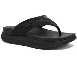 ONCAI Orthopädische Flip Flops Damen mit Arch Support Damen Orthotische Erholung Sandalen Komfortable Plantar Fasciitis Slip On Walking Sandale für Womans Indoor Outdoot Casual Sommer Schwarz 42 von ONCAI