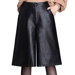 ONDIAN Kurze Lederhose Damen schwarz Pu Leder -Bermuda -Shorts verlieren Lange Shorts (Farbe : Black, Size : M) von ONDIAN