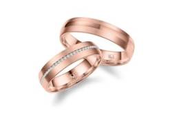 Verlobungsring MARRYA "MARRYA Edelstahl Trauring Ehering Partnerring" Fingerringe Gr. 50, Edelstahl, rosegold (damen ring, rosé) Damen