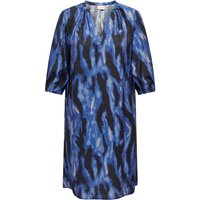 ONLY CARMAKOMA Blusenkleid, Split-Neck, 3/4-Länge, für Damen, blau, 44 von ONLY CARMAKOMA