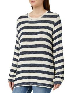 ONLY CARMAKOMA Damen CARLIRA L/S O-Neck TOP JRS Sweatshirt, Dress Blues/Stripes:Cloud Dancer, 46/48/Große Größen von ONLY Carmakoma