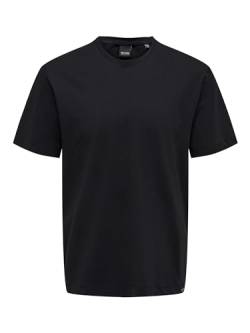 ONLY & SONS Herren Rundhals T-Shirt ONSMAX Life - Regular Fit XS S M L XL XXL, Größe:XL, Farbe:Black 22025208 von ONLY & SONS