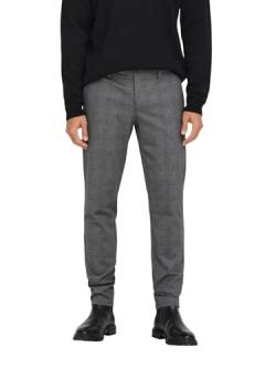 ONLY & SONS Herren Chino Hose ONSMARK Slim Check 9887 - Slim Fit - Stretch, Größe:28W / 30L, Farbe:Limestone 22019887 von ONLY & SONS