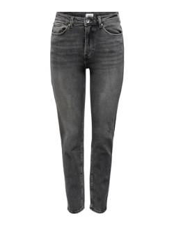 Damen ONLY Stretch Ankle Jeans | Gerade ONLEMILY High Waist Hose | Classic Design Denim Straight Pants, Farben:Grau, Größe:29W / 32L von ONLY