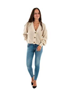 ONLY Damen Kurze Strickjacke Langarm V-Ausschnitt Cardigan Knitted Basic Stretch Sweater ONLCAROL von ONLY