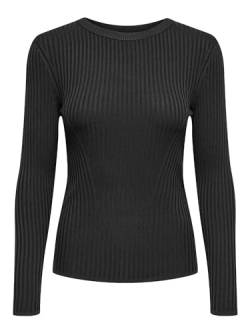 ONLY Damen Onlsofi Ls Rib O-neck Knt, Schwarz, M von ONLY