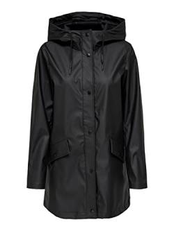 ONLY Damen Regenjacke ONLElisa Regen-Mantel mit Kapuze 15261734 Black M von ONLY