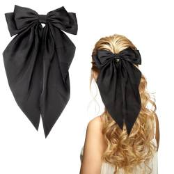 OOTDAY Satin-Haarschleifen für Frauen, Haarschleifen, niedliche Haar-Accessoires für Frauen Geburtstag Geschenke, große Haarschleifen für Frauen (schwarz) von OOTDAY