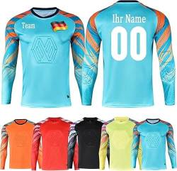 Personalisierte Kinder Torwart Trikots Jungen Fußball Trikot Gepolstert Torwart Shirt Langarm Sport Shirt Benutzerdefiniert Torwarttrikot Tops mit Namen von OPUTWDF