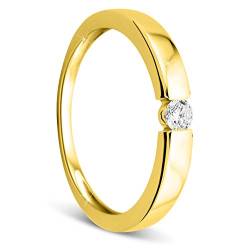 Orovi Damen Verlobungsring Gold Solitärring Diamantring 9 Karat (375) Brillianten 0.10crt GelbGold Ring mit Diamanten von OROVI