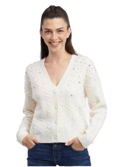 ORSAY Cremefarbene Damen-Strickjacke Damen-Oberteile | Tops, T-Shirts und Blusen | Modische Oberbekleidung | Vielfältige Styles | Trendige Damenmode | Casual Outfits | Elegante Tops XS von ORSAY