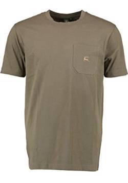 OS Trachten Herren T-Shirt Kurzarm Jagdshirt mit Rundhalsausschnitt Najio, Größe:XXL, Farbe:khaki/Schlamm von OS Trachten