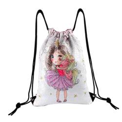 OSALADI Mädchen Rucksäcke Rucksack Für Mädchen Cartoon Rucksack Mädchen Rucksäcke Aufbewahrungsrucksack Für Kleine Mädchen Kordelzug von OSALADI