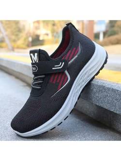 OSNCG Damen Sportschuhe Sneaker Atmungsaktiv Running Schuhe Bequeme Freizeitschuhe Leicht Laufschuhe Fitness Gym Outdoor Magic Tape Schwarz 37 von OSNCG