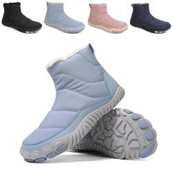 Breite Barfuß-Laufschuhe for Herren und Damen, warme Plüschschuhe aus Baumwolle, verschleißfeste und schneefeste Schneestiefel, Barfußschuhe for den Winter, Retro-Sneakers mit seitlichem Reißverschlus von OTEB