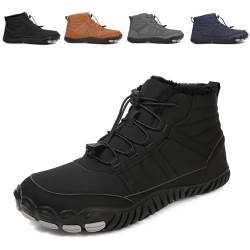 OTEB Barfußschuhe for den Winter, Wanderschuhe, Barfußstiefel for den Außenbereich, Wanderschuhe, Laufschuhe mit elastischem, Lockerem Verschluss, Slip-On(Black,36 EU) von OTEB