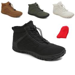 OTEB Barfußschuhe for den Winter for Herren und Damen, Wanderstiefel, warme Schlupfstiefel, Barfußschuhe for den Winter(Black,44 EU) von OTEB