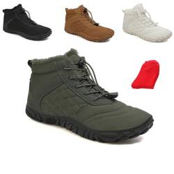 OTEB Barfußschuhe for den Winter for Herren und Damen, Wanderstiefel, warme Schlupfstiefel, Barfußschuhe for den Winter(Dark Green,36 EU) von OTEB