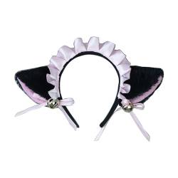 OUBEIDUO Haarband für Damen, Cosplay, Katzenohren, Haarband, Festival-Stirnband, Lolitastyle-Kostüm-Zubehör, Mädchen, weibliche Themenparty-Kopfbedeckung von OUBEIDUO