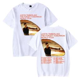 T-Shirts Männer Frauen Justin Timberlake World Tour Kurzarm Street Pullover Shirt T-Shirt Hip Hop Rundhals Baumwolle Sweatshirt Mode Kleidung XS-3XL-Black||XS von OUHZNUX