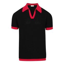 OXKnit Poloshirt Herren Vintage Kurzarm Gestrickte Polohemd Casual Summer Strick-Polo Shirts für Männer von OXKnitstore