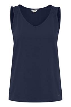 OXMO OXOline Damen Top Kurzarm Shirt Basic mit V-Ausschnitt, Größe:XL, Farbe:Indigo Blue (201042) von OXMO