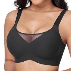 OXYIBRAS Modisch Mesh BH Damen Ohne Bügel Nahtloser BH Atmungsaktiv Bralette Damen Minimizer BHS T Shirt Schlaf BH Mit ZusäTzlicher BH-VerläNgerung BKS von OXYIBRAS