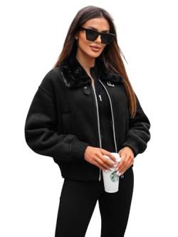 OZONEE Damen Winterjacke Jacke Winter Farbvarianten Übergangsjacke Warm Bomberjacke Steppjacke Wintermantel Daunenjacke Leichte Outdoor Puffer Jacket Übergangs 777/7638K SCHWARZ S von OZONEE