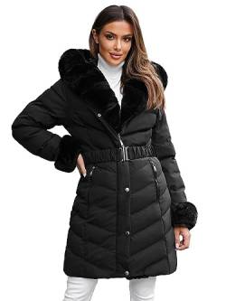 OZONEE Damen Winterjacke Jacke Winter Farbvarianten Übergangsjacke Warm Bomberjacke Steppjacke Wintermantel Daunenjacke Leichte Outdoor Puffer Jacket Übergangs JS/5M3156Z/392 SCHWARZ S von OZONEE