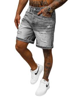 OZONEE Herren Jeans Shorts Bermuda Hose Kurz Herrenjeans Jeanshose Stretch Regular Fit Bermudashorts Freizeitshorts Freizeithose Kneelang Straight Sportjeans 777/8413S SCHWARZ 36 von OZONEE