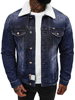 OZONEE Herren Jeansjacke Jacke Jeans Übergangsjacke Sommerjacke Frühlingsjacke Herbstjacke Vintage Herrenjacke Herbst Übergangs Denim Bikerjacke Jacket Übergangs 777/6237K DUNKELBLAU M von OZONEE