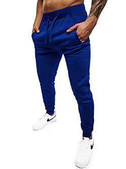 OZONEE Herren Jogginghose Hose Sport Trainingshose Sporthose Freizeithose Unifarbe Herrenhose Sweatpants Fitnesshose Sweathose Fußballhose Jogpants Joggpants JS/XW01/66 Indigo XL von OZONEE