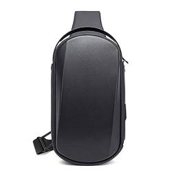 OZUKO Sling Bag Herren Brusttasche Umhängetaschen Crossbody-Rucksack Schulter Rucksack Wasserdichte Schultertasche mit USB für Arbeit Reisen Wandern (Schwarz) von OZUKO