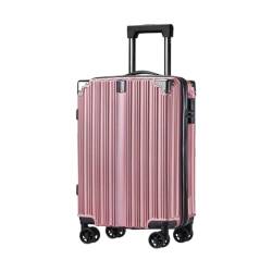 OZWYCY Rollkoffer Modischer Reißverschlusskoffer for Geschäftsreisen, Trolley-Koffer for Erwachsene, leiser Universal-Rollkoffer Reisekoffer(Pink) von OZWYCY