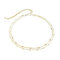 Sexy flacher Damengürtel, Sommer-Strandbikini, minimalistische Körperkette, Urlaubsschmuck-Accessoires (Color : Gold Color 5, Size : 68cm) von OZZYW