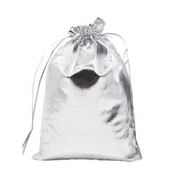 Oadnijuie 50 Stücke Schmuck Verpackung Tasche Gold Silber Tuch Kordelzug Geschenk Verpackung Tasche 7x9 cm 9x12 cm Hochzeit Geschenk Lagerung von Oadnijuie