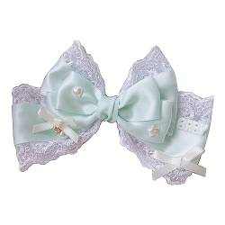 Oadnijuie Show Bowknot Stirnband Spitze Headhoop/Haarspangen LolitaStyle Kostüm Kopfschmuck Mädchen Weiblich Cosplay Party Kopfschmuck Lolita Stirnband Band Haarnadel Dienstmädchen Cosplay Kopfschmuck von Oadnijuie