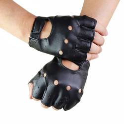 1 Paar Halbfinger-Handschuhe – modische Punk-Handschuhe | PU-Leder, fingerlos, modisch, Punk-Handschuhe, fingerlose Performance-Handschuhe für den täglichen Gebrauch, Damen, Herren, Erwachsene von Obesntln